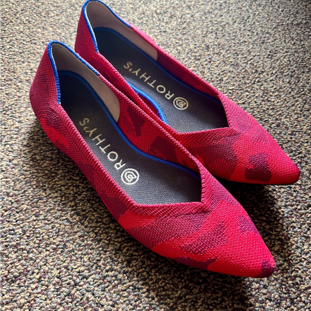 Rothy's Red Pointed-Toe Flats